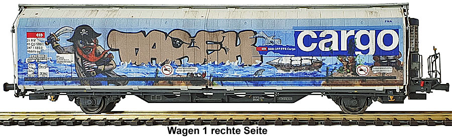 Mabar G-N-01 SBB Hbbills-Wagenset 2-teilig,gealtert,mit Graffiti,Neu,OVP,M1:160